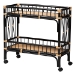 bali & pari Dalinda Modern Bohemian Two-Tone Black and Natural Brown Rattan 2-Tier Kitchen Cart