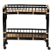 bali & pari Dalinda Modern Bohemian Two-Tone Black and Natural Brown Rattan 2-Tier Kitchen Cart - BSODCWH1002-Black and Light Honey Rattan-Isabel Cart