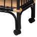 bali & pari Dalinda Modern Bohemian Two-Tone Black and Natural Brown Rattan 2-Tier Kitchen Cart - BSODCWH1002-Black and Light Honey Rattan-Isabel Cart