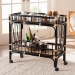 bali & pari Dalinda Modern Bohemian Two-Tone Black and Natural Brown Rattan 2-Tier Kitchen Cart - BSODCWH1002-Black and Light Honey Rattan-Isabel Cart