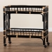 bali & pari Dalinda Modern Bohemian Two-Tone Black and Natural Brown Rattan 2-Tier Kitchen Cart - BSODCWH1002-Black and Light Honey Rattan-Isabel Cart
