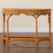 bali & pari Wakana Modern Bohemian Natural Brown Rattan Console Table - BSODCWH1005-Light Honey Rattan-Lola Console Table