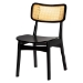 Baxton Studio Linnet Mid-Century Modern Dark Brown Finished Wood and Rattan 7-Piece Dining Set - BSORH254C-Natural Rattan/DB-Round-7PC Dining Set
