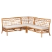 bali & pari Capella Modern Bohemian Honey Rattan 3-Piece Dining Nook Banquette Set