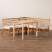bali & pari Aina Modern Bohemian Honey Rattan 4-Piece Dining Nook Set - BSOAina-4PC Dining Nook Set