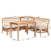 bali & pari Aina Modern Bohemian Honey Rattan 4-Piece Dining Nook Set - BSOAina-4PC Dining Nook Set
