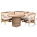 bali & pari Adalina Modern Bohemian Honey Rattan 4-Piece Dining Nook Set - BSOAdalina-4PC Dining Nook Set