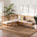 bali & pari Capella Modern Bohemian Honey Rattan 3-Piece Dining Nook Banquette Set - BSODCWH10016-Light Honey Rattan-L-Shape Seating
