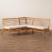 bali & pari Capella Modern Bohemian Honey Rattan 3-Piece Dining Nook Banquette Set - BSODCWH10016-Light Honey Rattan-L-Shape Seating