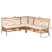bali & pari Capella Modern Bohemian Honey Rattan 3-Piece Dining Nook Banquette Set - BSODCWH10016-Light Honey Rattan-L-Shape Seating