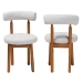 Baxton Studio Edric Modern Japandi Light Grey Boucle Fabric and Walnut Brown Finished Wood 2-Piece Dining Chair Set - BSOBBT5491-Maya- Sky Grey-DC