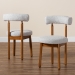 Baxton Studio Edric Modern Japandi Light Grey Boucle Fabric and Walnut Brown Finished Wood 2-Piece Dining Chair Set - BSOBBT5491-Maya- Sky Grey-DC