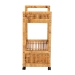 bali & pari Genet Modern Bohemian Natural Brown Rattan and Teak Wood 2-Tier Kitchen Cart - BSODCWH10014-Rous-Natural Rattan-Cart