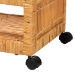 bali & pari Genet Modern Bohemian Natural Brown Rattan and Teak Wood 2-Tier Kitchen Cart - BSODCWH10014-Rous-Natural Rattan-Cart