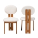 Baxton Studio Kacela Modern Japandi Cream Boucle Fabric and Walnut Brown Finished Wood 2-Piece Dining Chair Set - BSOBBT5490-Walnut/Maya Cream-DC