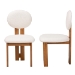Baxton Studio Kacela Modern Japandi Cream Boucle Fabric and Walnut Brown Finished Wood 2-Piece Dining Chair Set - BSOBBT5490-Walnut/Maya Cream-DC
