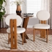 Baxton Studio Kacela Modern Japandi Cream Boucle Fabric and Walnut Brown Finished Wood 2-Piece Dining Chair Set - BSOBBT5490-Walnut/Maya Cream-DC