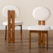 Baxton Studio Kacela Modern Japandi Cream Boucle Fabric and Walnut Brown Finished Wood 2-Piece Dining Chair Set - BSOBBT5490-Walnut/Maya Cream-DC