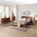 Baxton Studio Melora Mid-Century Modern Walnut Brown Finished Wood and Rattan Queen Size 4-Piece Bedroom Set - BSOMG0004-Ash Walnut-Queen 4PC Bedroom Set