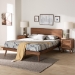 Baxton Studio Melora Mid-Century Modern Walnut Brown Finished Wood and Rattan Queen Size 3-Piece Bedroom Set - BSOMG0004-Ash Walnut-Queen 3PC Bedroom Set