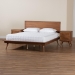 Baxton Studio Melora Mid-Century Modern Walnut Brown Finished Wood and Rattan Queen Size 3-Piece Bedroom Set - BSOMG0004-Ash Walnut-Queen 3PC Bedroom Set