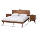 Baxton Studio Melora Mid-Century Modern Walnut Brown Finished Wood and Rattan Queen Size 3-Piece Bedroom Set - BSOMG0004-Ash Walnut-Queen 3PC Bedroom Set