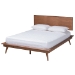 Baxton Studio Melora Mid-Century Modern Walnut Brown Finished Wood and Rattan Queen Size 3-Piece Bedroom Set - BSOMG0004-Ash Walnut-Queen 3PC Bedroom Set