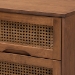 Baxton Studio Melora Mid-Century Modern Walnut Brown Finished Wood and Rattan Queen Size 3-Piece Bedroom Set - BSOMG0004-Ash Walnut-Queen 3PC Bedroom Set