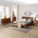 Baxton Studio Nura Mid-Century Modern Walnut Brown Finished Wood and Rattan Full Size 4-Piece Bedroom Set - BSONura-Ash Walnut Rattan-Full 4PC Bedroom Set