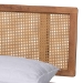 Baxton Studio Nura Mid-Century Modern Walnut Brown Finished Wood and Rattan Full Size 4-Piece Bedroom Set - BSONura-Ash Walnut Rattan-Full 4PC Bedroom Set