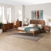 Baxton Studio Asami Mid-Century Modern Walnut Brown Finished Wood and Woven Rattan Full Size 5-Piece Bedroom Set - BSOAsami-Ash Walnut Rattan-Full 5PC Bedroom Set
