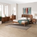 Baxton Studio Asami Mid-Century Modern Walnut Brown Finished Wood and Woven Rattan Queen Size 4-Piece Bedroom Set - BSOAsami-Ash Walnut Rattan-Queen 4PC Bedroom Set