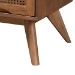 Baxton Studio Asami Mid-Century Modern Walnut Brown Finished Wood and Woven Rattan Queen Size 4-Piece Bedroom Set - BSOAsami-Ash Walnut Rattan-Queen 4PC Bedroom Set