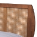 Baxton Studio Asami Mid-Century Modern Walnut Brown Finished Wood and Woven Rattan Queen Size 4-Piece Bedroom Set - BSOAsami-Ash Walnut Rattan-Queen 4PC Bedroom Set