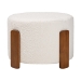 Baxton Studio Finlay Modern Japandi Cream Boucle Fabric and Walnut Brown Finished Wood Ottoman Footstool - BSOBBT5487-Walnut/Maya Cream-Stool