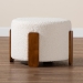 Baxton Studio Finlay Modern Japandi Cream Boucle Fabric and Walnut Brown Finished Wood Ottoman Footstool - BSOBBT5487-Walnut/Maya Cream-Stool