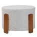 Baxton Studio Finlay Modern Japandi Light Grey Boucle Fabric and Walnut Brown Finished Wood Ottoman Footstool - BSOBBT5487-Walnut/Maya Sky Grey-Stool