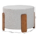 Baxton Studio Finlay Modern Japandi Light Grey Boucle Fabric and Walnut Brown Finished Wood Ottoman Footstool - BSOBBT5487-Walnut/Maya Sky Grey-Stool