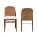 bali & pari Nadim Modern Bohemian Natural Seagrass and Acacia Wood 2-Piece Dining Chair Set - BSONew York-Wood/Banana-DC
