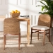 bali & pari Nadim Modern Bohemian Natural Seagrass and Acacia Wood 2-Piece Dining Chair Set - BSONew York-Wood/Banana-DC