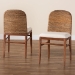 bali & pari Nadim Modern Bohemian Natural Seagrass and Acacia Wood 2-Piece Dining Chair Set - BSONew York-Wood/Banana-DC