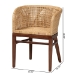 bali & pari Papua Modern Bohemian Natural Rattan and Walnut Brown Acacia Wood Dining Chair - BSOPapua-Wood/Natural-DC