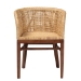 bali & pari Papua Modern Bohemian Natural Rattan and Walnut Brown Acacia Wood Dining Chair - BSOPapua-Wood/Natural-DC
