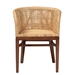 bali & pari Papua Modern Bohemian Natural Rattan and Walnut Brown Acacia Wood Dining Chair - BSOPapua-Wood/Natural-DC