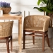 bali & pari Papua Modern Bohemian Natural Rattan and Walnut Brown Acacia Wood Dining Chair - BSOPapua-Wood/Natural-DC