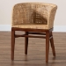 bali & pari Papua Modern Bohemian Natural Rattan and Walnut Brown Acacia Wood Dining Chair - BSOPapua-Wood/Natural-DC
