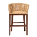 bali & pari Papua Modern Bohemian Natural Rattan and Walnut Brown Acacia Wood Counter Stool - BSOPapua-Wood/Natural-CS