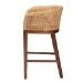 bali & pari Papua Modern Bohemian Natural Rattan and Walnut Brown Acacia Wood Counter Stool - BSOPapua-Wood/Natural-CS