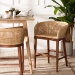 bali & pari Papua Modern Bohemian Natural Rattan and Walnut Brown Acacia Wood Counter Stool - BSOPapua-Wood/Natural-CS