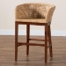 bali & pari Papua Modern Bohemian Natural Rattan and Walnut Brown Acacia Wood Counter Stool - BSOPapua-Wood/Natural-CS